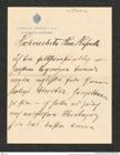 Nachlass Franz Steindachner, Brief von Norbert Schmucker an Franz Steindachner, Inv.Nr. 459.02, Seite 1